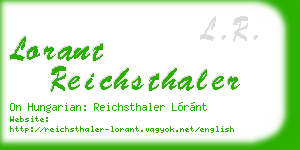 lorant reichsthaler business card